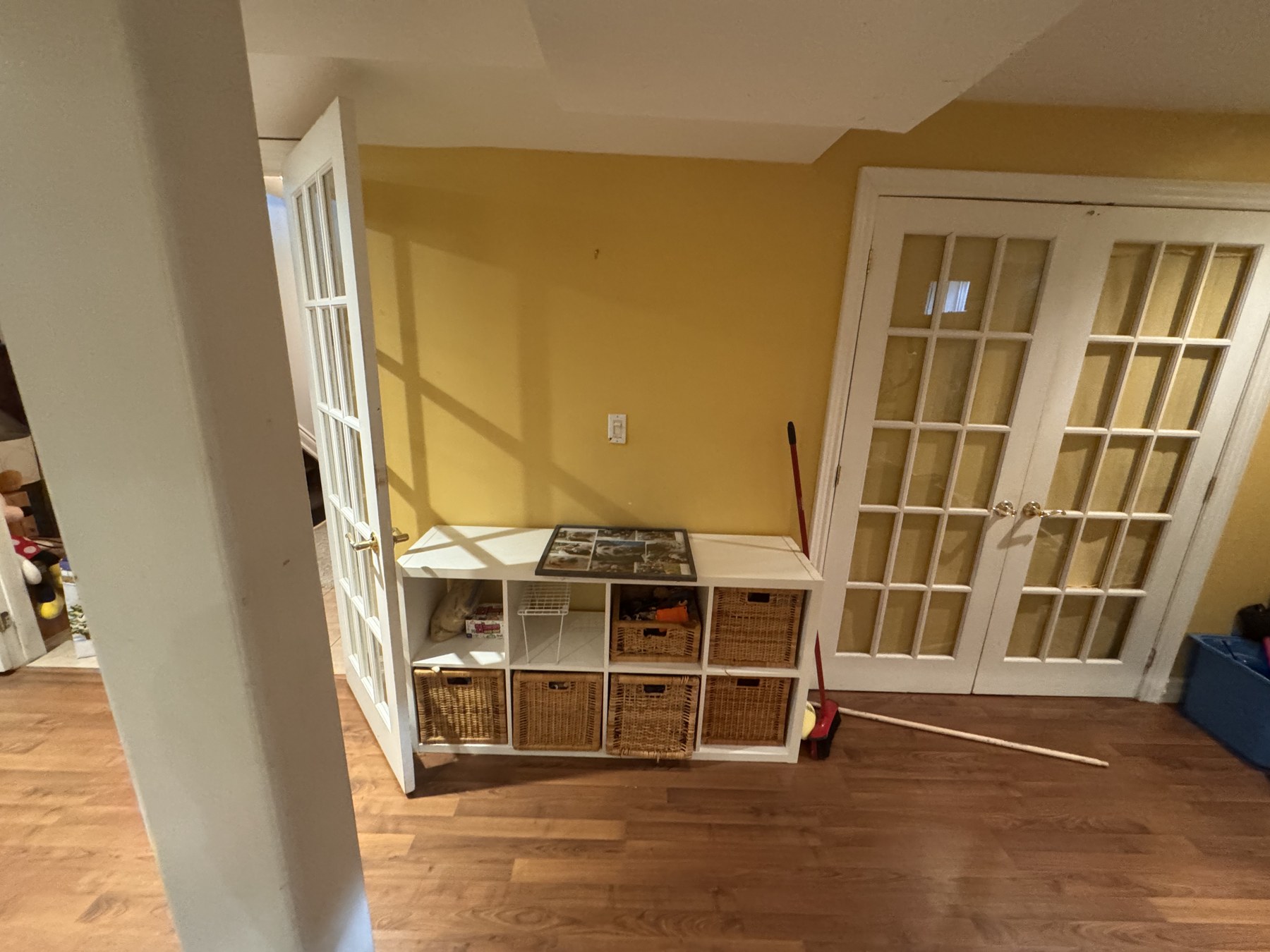 Cube storage area before