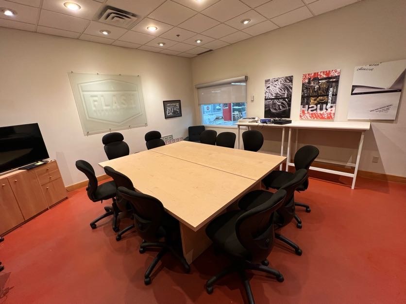 Commercial boardroom setup