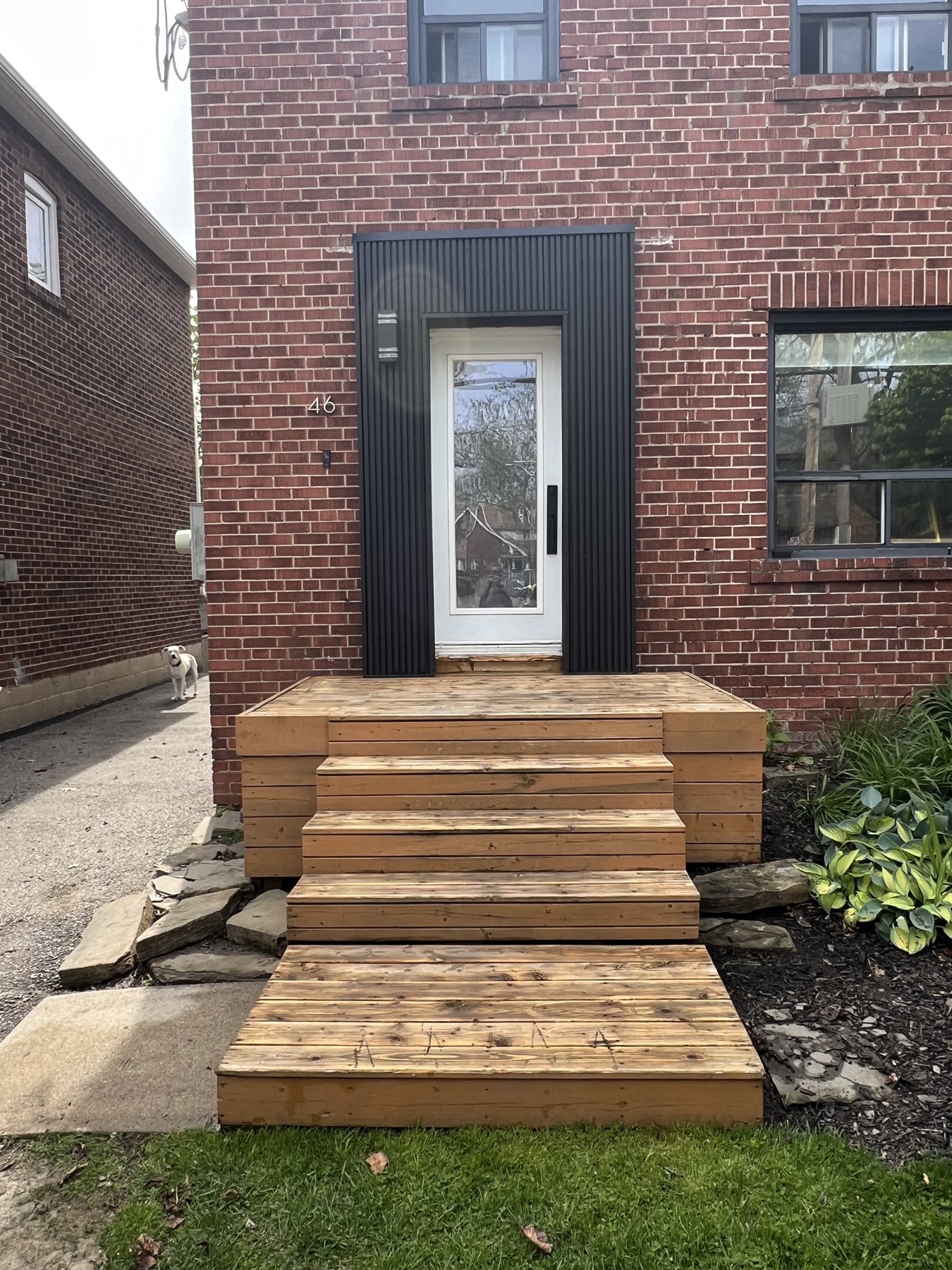 Front steps before stain